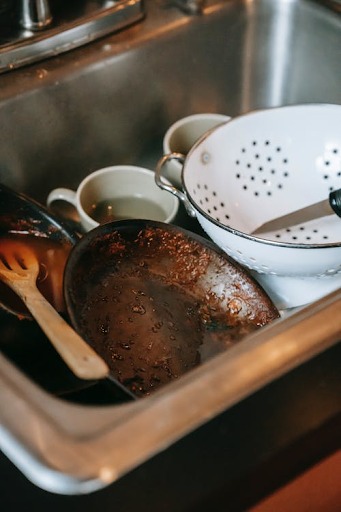 Dirty Dishes in a Sink